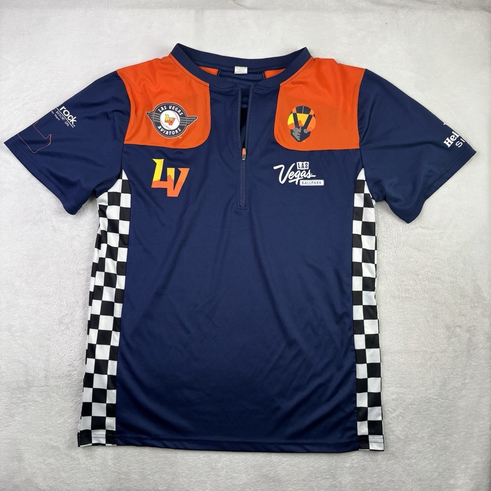 Las Vegas Aviators Forumula 1 1/4 Zip Blue SS Baseball Jersey Men's XL